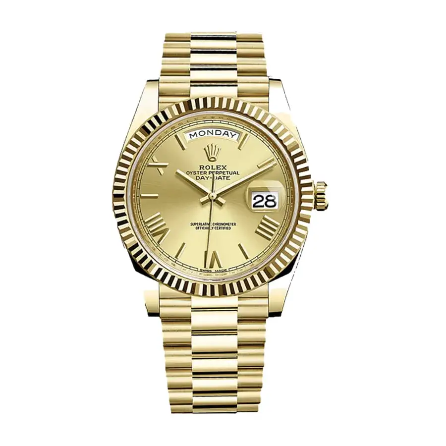 Rolex Day-Date 40 Champagne Roman Dial Yellow Gold President Automatic ...